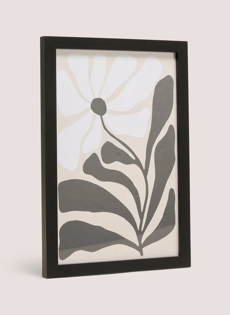 Matalan White One Flower Wall Art Black